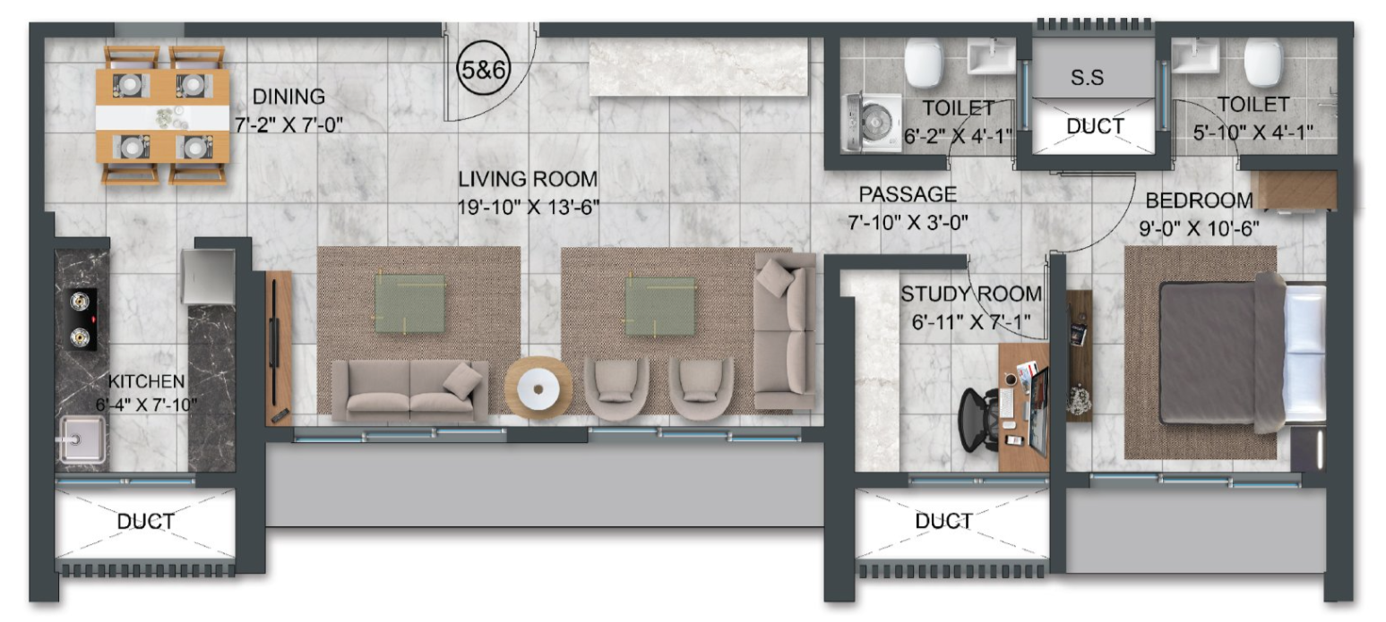 Agarwal Group of Companies Goregaon East  2BHK floor plan